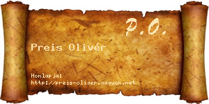 Preis Olivér névjegykártya